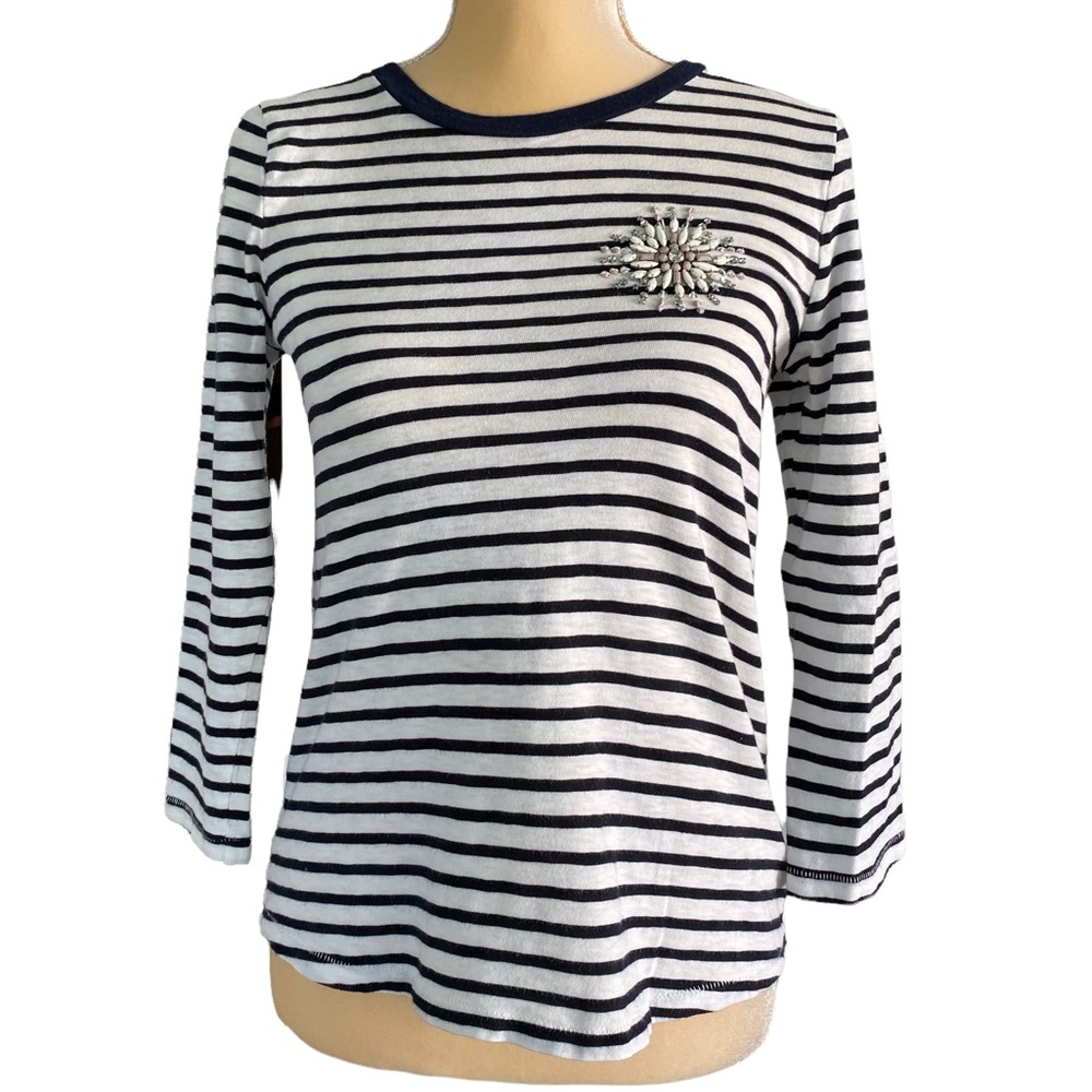 J. CREW Women’s Classic Striped 3/4 Sleeve T-Shirt. Size: S